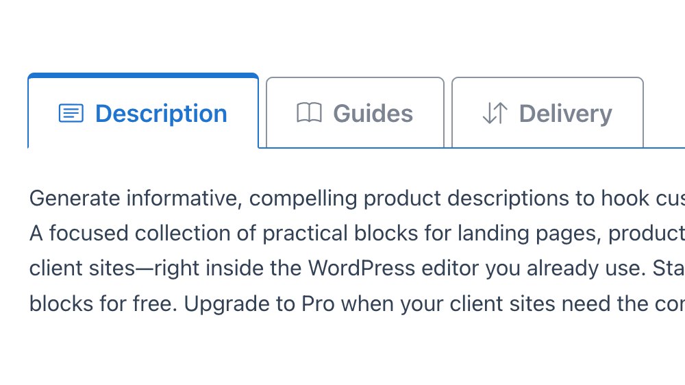 VovaBlocks Tabs block preview
